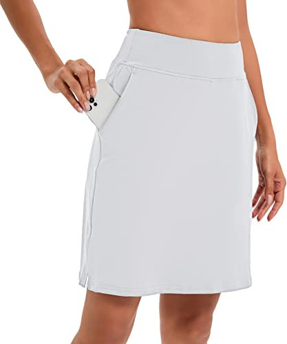 Timuspo Damen Tennisrock High Waist Tennis Skort mit Taschen Laufröcke Sport Golfrock mit Innenhose