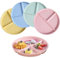 NOZVYCI 23CM Plato Llano Dividido Irrompible con 3 Compartimentos - 4 PCS Divisor Apto para Microondas y Lavavajillas - Cena Infantil y Familiar Separado (Color Claro)