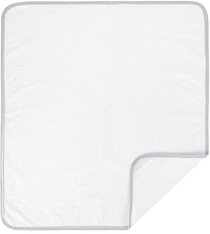 Balbina Ersatzbezug für Wickeltischauflagen, Ersatztuch aus Baumwolle, Wiederverwendbarer Frottee-Bezug, Wasserdicht & Pflegeleicht, Passend für 85 x 75 cm Wickeltische, Weiß