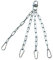 Lisaro Spezial Profi Boxsack-Kette mit Karabiner / 50 cm 4-Punkt Stahlkette für Boxsäcke & Maisbirnen | verchromte Boxsackaufhängung | belastbar bis zu 150 kg