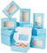 PH PandaHall 20pcs Blue Gift Box Set with Window Treat Box Kraft Paper Candy & Pastry Boxes for Christmas Wedding Favor Party & Halloween - 8.7x6.2x3.2cm/3.4x2.4x1.2