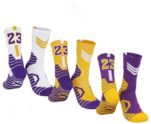 MAHZA Unisex Elite Basketball Socken Teamnummer Athletische Baumwollsocken Fans Geschenk (23,F)