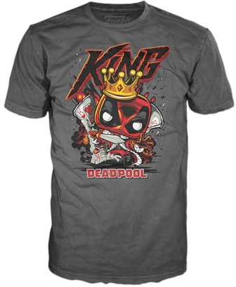 Funko Pop! Tee: Deadpool - King Deadpool - Large - T-Shirt, Maglietta - Vestiti - Idea Maniche Corte per gli Adulti Uomini e Donne - Merchandising Ufficiale - Movies Fans