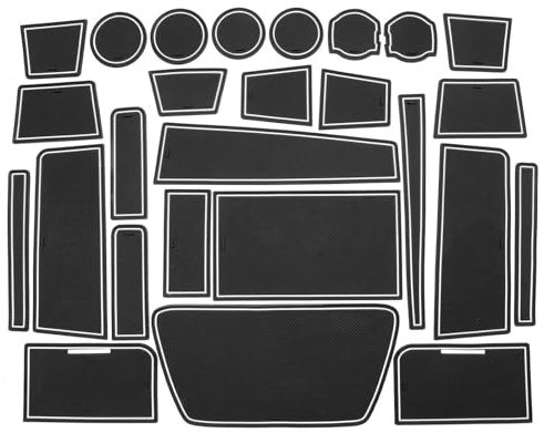 inside door Car Door Groove Dust-proof Pad Rubber Anti-slip Mat Water Cup Holder Pad Lnter For Ford For Explorer 2023+ (Color : Bianco)