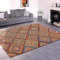 Paco Home Teppich Wohnzimmer Schlafzimmer Kurzflor Ethno Design Geometrisches Muster Rauten Motiv Moderne Deko, Grösse:200x290 cm, Farbe:Bunt 2