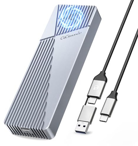 GiGimundo Boîtier M.2 SSD NVMe 40Gbps USB4.0 Adaptateur avec Ventilateur Intégré, Compatible avec Thunderbolt4/3 USB4/3.2/3.1/3.0/2.0, Prend en Charge Les SSD 2230/2242/2260/2280, M-Key-GAM2-U4
