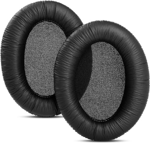 HD206 - Cuscinetti auricolari di ricambio compatibili con cuffie Sennheiser HD206 HD 206 HD201 HD 201 HD 201, in pelle stropicciata, colore nero