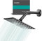 Docce Fisso Quadrato Soffione Doccia a Pioggia in Acciaio Inox Soffione Doccia a Pioggia con Getti In Silicone Anticalcare 304 Acciaio Inox Ultra Sottile (Nero, 20 cm)