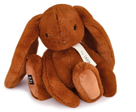 HISTOIRE D'OURS - Peluche Lapin Capuccino - Collection LE LAPIN - 32 cm - Très Doux pour les Câlins - Longues Oreilles A Caresser - Idée Cadeau Anniversaire Enfant et Doudou pour Bébé - HO3246