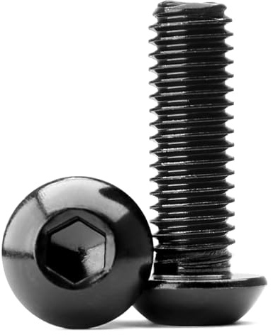 M6x45mm Linsenkopfschrauben mit Innensechskant 304 Edelstahl Schwarzes Oxid Vollgewinde Flachkopfschrauben (15 Stück)