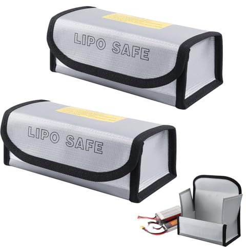 Lipo Batterie Sac Lipo Batterie Sac De Sécurité Sac Sécurité De Batterie Lipo Sac Ignifuge Batterie Lipo Safe Bag Lipo Guard Sac De Protection Ignifuge Pour Batterie Pour Stockage Batterie (Argent*2)
