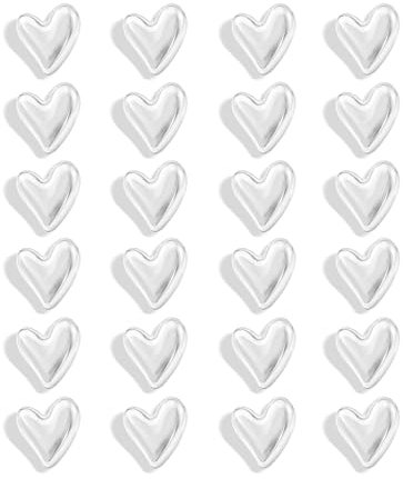 24PCS Silver Fridge Magnets Cute Love Heart Refrigerator Magnets, Decorative Magnets for Whiteboard Cabinet Locker, Lovely Fun Magnets for Classroom Home Kitchen Office Decor