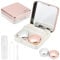 FERCAISH 2-Piece Portable Contact Lens Case Set, Contact Lens Case Set, Mini Contact Lenses Storage Boxes with Mirror, for Contact Lenses (Rose Gold), Rose Gold, Convenient storage