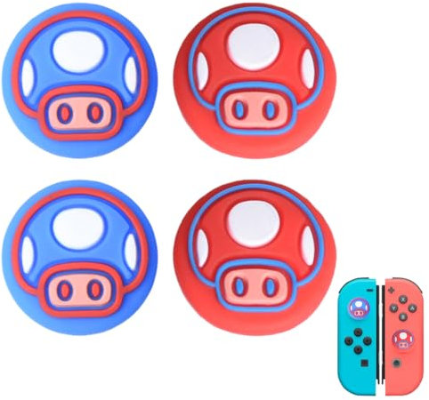 4 Stück Joystick Caps Kappen für Nintendo Switch/OLED/Lite, switch joystick kappen, Stick Kappen Aufsätze Silikon Analog Controller Thumbstick Kappen, für Switch & Switch Lite & Switch OLED