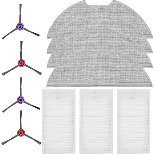 KimSin accesorios para EUREKA E20 Plus piezas de repuesto de robot aspirador, 3 hape filtros + 4 paños mopa + 4 cepillos laterales