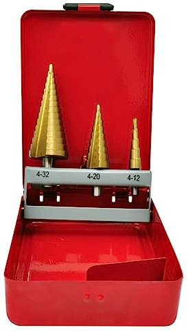 BOWEKAM Home & Garden - Juego de brocas escalonadas HSS de 3 piezas para muebles a elegir