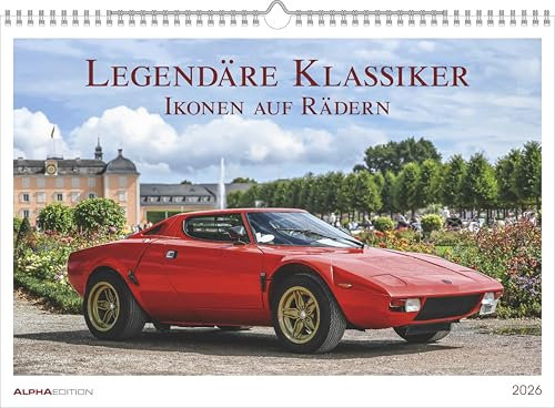 Alpha Edition - Legendäre Klassiker - Ikonen auf Rädern 2026 – Wandkalender 42×29,7 cm mit 12 ikonischen Automobilmotiven, Oldtimer- & Sportwagen-Kalender für Auto-Fans, dekoratives Geschenk