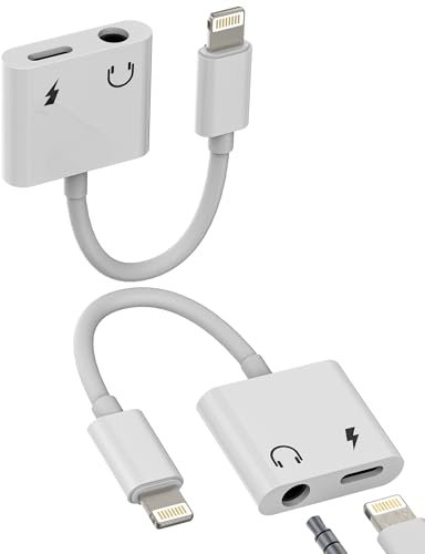 Adaptador Lightning a Auriculares Jack 3.5mm(2 Pack)para IPhone14 13 12 Cargador para iPad AUX Cable Certificado MFI para Apple Auxiliar Audio Conector Accesorios Coche Headphones Clavija Convertidor