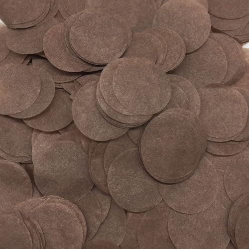 Blausky 50g Konfetti Bunt,2.5cm Groß Konfetti Mehrfarbig Runde Papierreste Papier Streudeko Glitter Tischdeko Confetti für Luftballons Geschenkbox Geburtstag Taufe Hochzeit JGA,Braun