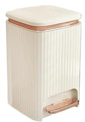 Trash Can Bathroom Trash Can Kitchen Trash Can with Foot Pedal and Pressure Lid Simple(Milky White,10L)