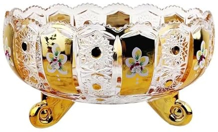 Glas-Fruchtschalenteller, Kreatives Obstschalen Dekoschale | Mit Blumenschmuck,Kristallglas Fruit Bowl Dessertschale fur Wohnzimmer Party
