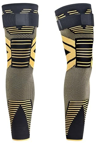 PAIGOO Knieorthese, Kompressions Kniebandage für Bein oder Waden zur Unterstützung, für Damen & Herren, ACL, Joggen, Basketball, Kniegelenks, Meniskus und Kraftsport, 2 Stück, L