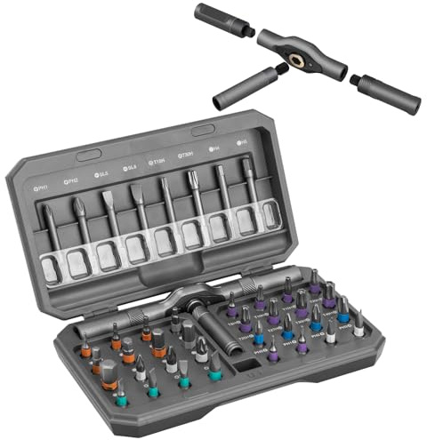 42 En 1 Magnético Juego De Destornilladores, Con 40 Cabezas De Lote, Con Mango Desmontable, Kit De Mantenimiento Portátil, Adecuado Para DIY, Muebles, Bicicletas Y Mantenimiento De Computadoras