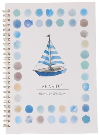EMUKOEP Cahier D'exercices D'aquarelle pour Débutants, Livre de Peinture à L'aquarelle avec Instructions étape par étape, pour L'apprentissage, Idéal pour les Artistes et les Amateurs (Bord de)