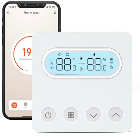 DewinLVD WiFi Thermostat Tuya Smart Raumthermostat Fußbodenheizung Hermostate Heizung Digital LCD-Anzeige Kompatibel mit Alexa Google Home und der Smart Life Tuya App