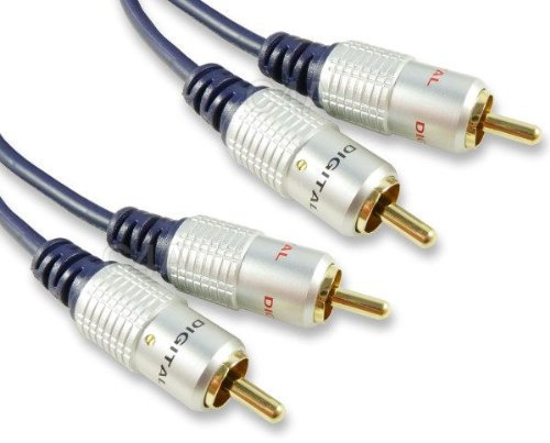 0.5m Gold Plated Twin Phono RCA Cable/Audio Lead / 1/2 Metre/Fully Screened (BY Cables 4 ALL)