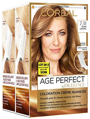 Excellence L'Oréal Paris Excellence Haartönung für reifes & sehr weißes Haar, Age Perfect 7,31 Karamellblond, 2 Stück