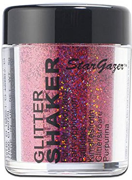 Stargazer Starlight Glitter Shaker, Mars Crimson. Cosmetic glitter powder for use on the eyes, lips, face, body, hair and nails.