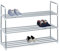 Relaxdays Schuhregal Stecksystem, 3 Ebenen, für 12 Paar Schuhe, HxBxT: 70 x 90 x 31 cm, Schuhständer Metall, silber/weiß