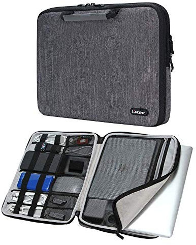 iCozzier 13-13,3 Zoll Notebook Hülle Sleeve Tasche mit Griffen/Multifunktionale Aufbewahrungs Zubehörtasche für 13 Zoll Laptop/Ultrabook/Notebook/Netbook/MacBook - Grau