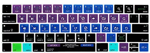 HRH Serato DJ Shortcuts Hotkey Silicone Keyboard Cover Skin for MacBook Pro with Touch Bar 13 Inch and 15 Inch (A2159/A1989/A1706,A1990/A1707) 2019 2018 2016 2017 Release US Version
