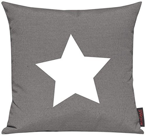 Shirtinstyle Sofakissen, Kissenbezug, Kissenhülle, Motiv Weihnachtsstern Stern, Größe 40 x 40cm, Farbe Grau