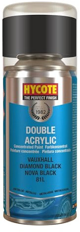 Hycote Double Acrylic Aerosol Car Spray Paint, Vauxhall - Diamond Black, 150 ml