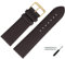 MARBURGER Uhrenarmband 30mm Leder Braun Gold Glatt Mit Naht - Montage Set 7593031000220