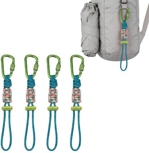 Support de Bouteille d'eau en Aluminium avec Mousqueton, Sangle Portable pour Sac à Dos, Fixation légère et résistante, idéal pour randonnée et Camping (4 pièces D)