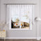 Yujiao Mao Voile Scheibengardine mit Satinband Mode kurz Gardine mit Kräuselband Transparent Weiß HxB 145x300cm