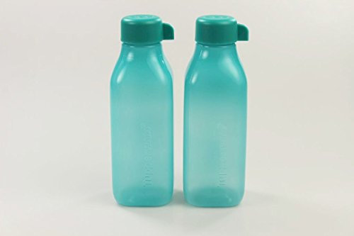 TUPPERWARE To Go Eco 500 ml EcoEasy quadtratisch Flasche Quader dunkeltürkis (2) 30441