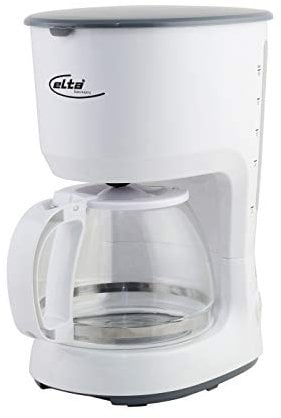 Elta Kaffeemaschine Classic Line KM-750.16 (750 Watt, 12 Tassen, Glaskanne, Permanent-Filter, Anti-Tropf-Funktion, weiß), Farbe:weiss