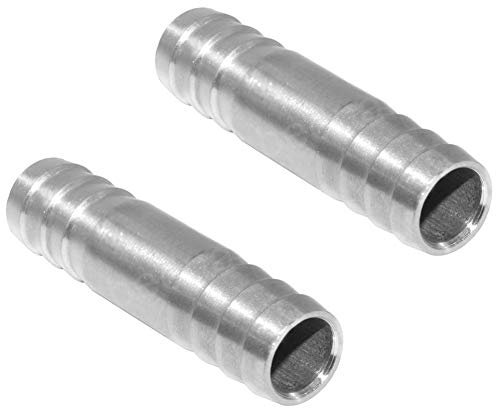 Beduan - Empalme de acero inoxidable para barbas de combustible de aire y agua (2 unidades)