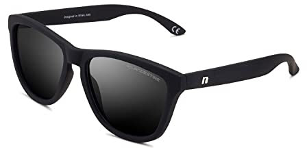 CLANDESTINE - Gafas de Sol Unisex - Modelo Model - Color Negro Mate - Cristal de Nylon en Color Negro con Filtro HD - Montura TR90 - Protección UV 400-144 x 51 mm