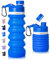 ONTA Collapsible Water Bottle- BPA Free Silicone Foldable Water Bottle for Travel, FDA Approved Food-Grade Silicone Portable Leak-Proof Travel Water Bottle, 20oz Blue