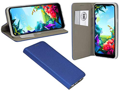 cofi1453® Buch Tasche Smart kompatibel mit LG K40S Handy Hülle Etui Brieftasche Schutzhülle mit Standfunktion, Kartenfach Blau