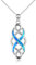 YFN Celtic Knot Halskette Erstellt Opal Anhänger Sterling Silber Infinity Love Schmuck (Blaue Opal Halskette)