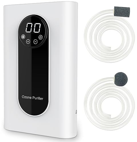 WSTA Générateur d'ozone portable, 1000 mg/h, multifonction pour l'air, l'eau, la nourriture, la maison, le bureau, la chasse, blanc