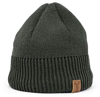 Elkline Strickmütze mit farbigem Rand und Fleece, Farbe:oliv