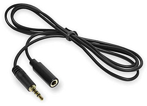 OcioDual Cavo di Prolunga Jack 3.5mm Aux 5m OMTP TRRS 4 Contatti Maschio a Femmina Nero Audio Microfono per PC Cuffie Cellulari